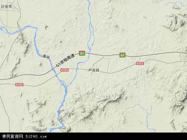 卢龙县地形图 - 卢龙县地形图高清版 - 2024年卢龙县地形图