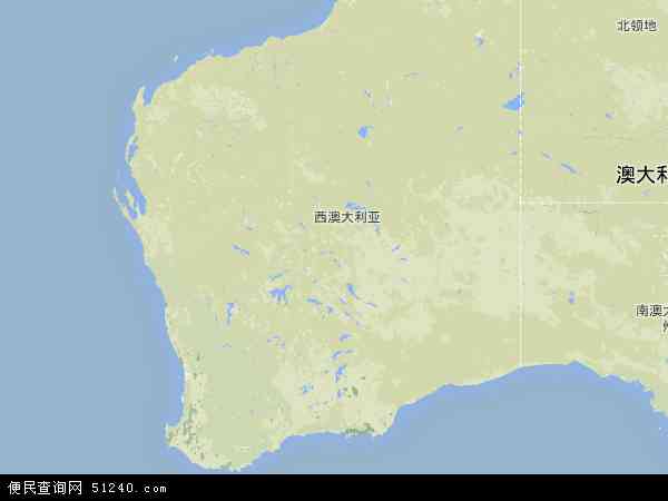 西澳大利亚地形图 - 西澳大利亚地形图高清版 - 2024年西澳大利亚地形图