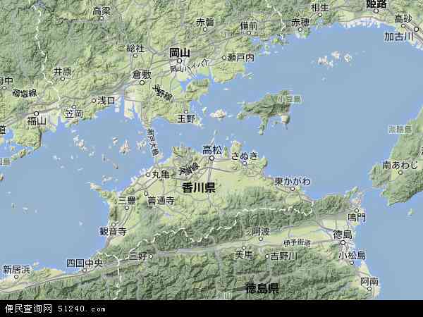 香川地形图 - 香川地形图高清版 - 2024年香川地形图