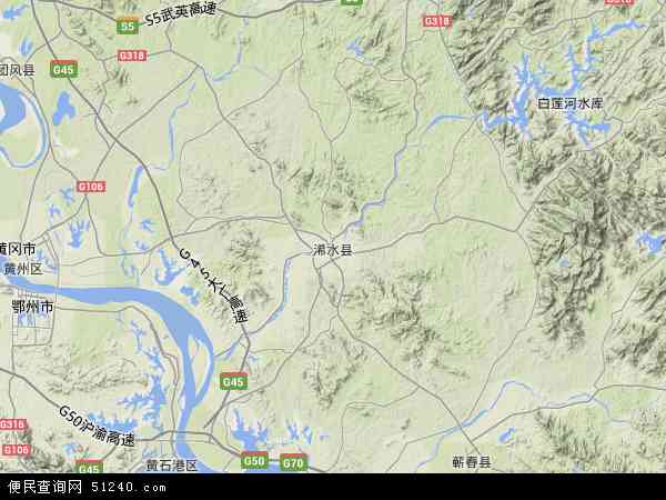 浠水县地形图 - 浠水县地形图高清版 - 2024年浠水县地形图