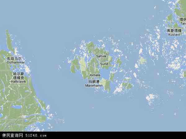 奥兰群岛地形图 - 奥兰群岛地形图高清版 - 2022年奥兰群岛地形图