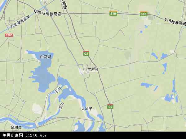 宝应县地形图 - 宝应县地形图高清版 - 2024年宝应县地形图