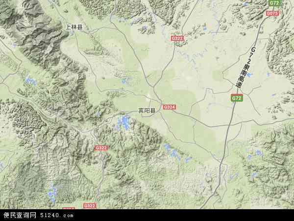 宾阳县地形图 - 宾阳县地形图高清版 - 2024年宾阳县地形图