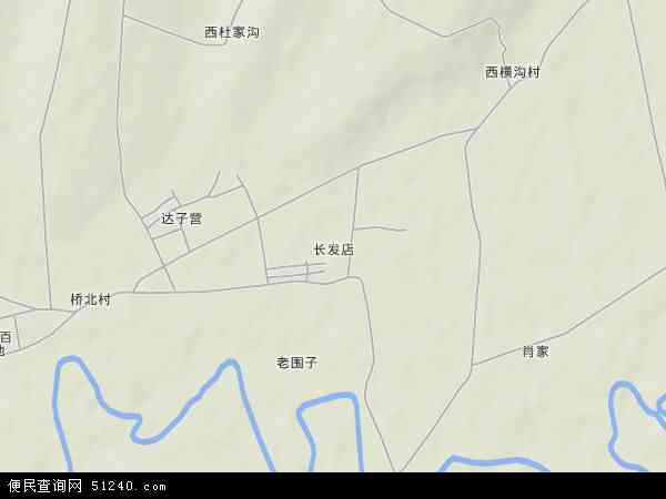 长发镇地形地图