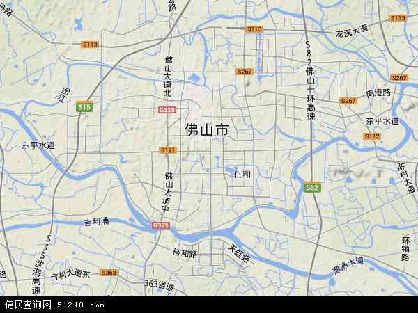 禅城区地形图 - 禅城区地形图高清版 - 2024年禅城区地形图