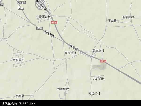 大榆树镇地形图 - 大榆树镇地形图高清版 - 2024年大榆树镇地形图