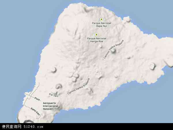复活节岛地形图 - 复活节岛地形图高清版 - 2024年复活节岛地形图