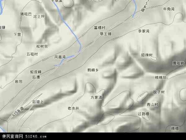 鹤峰乡地形图 - 鹤峰乡地形图高清版 - 2024年鹤峰乡地形图