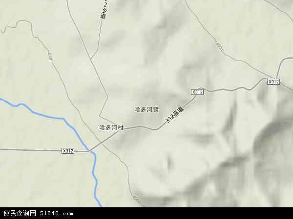 哈多河镇地形图 - 哈多河镇地形图高清版 - 2024年哈多河镇地形图