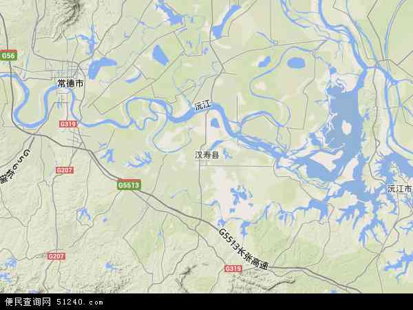 汉寿县地形图 - 汉寿县地形图高清版 - 2024年汉寿县地形图
