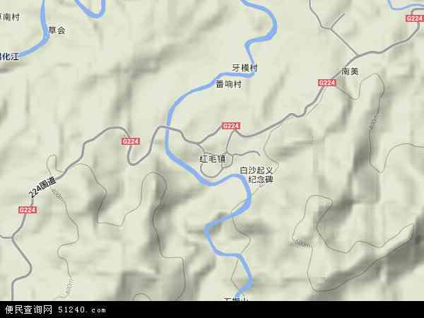 红毛镇地形图 - 红毛镇地形图高清版 - 2024年红毛镇地形图