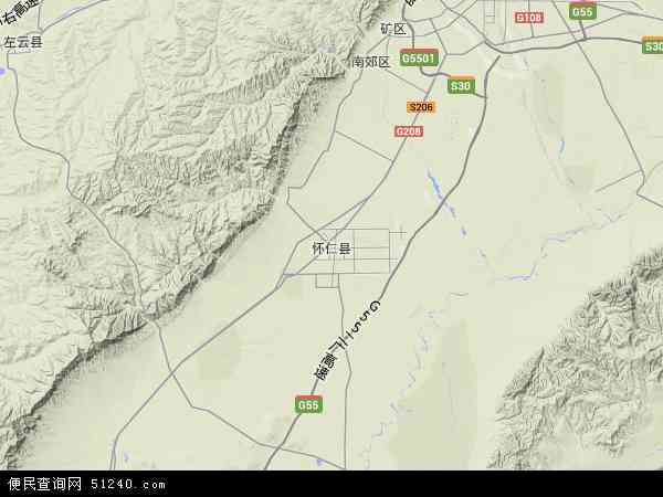 怀仁县地形图 - 怀仁县地形图高清版 - 2024年怀仁县地形图
