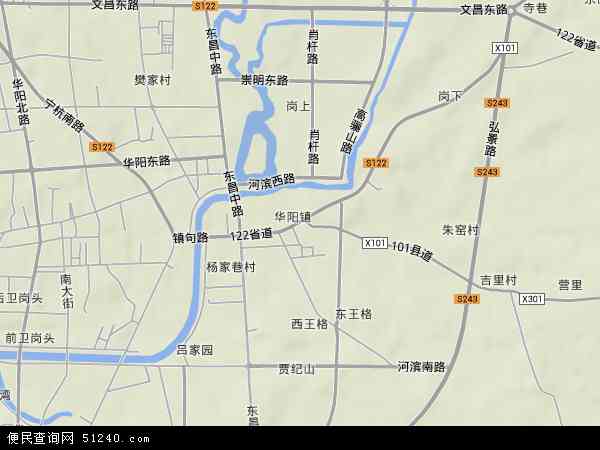 华阳镇地形地图
