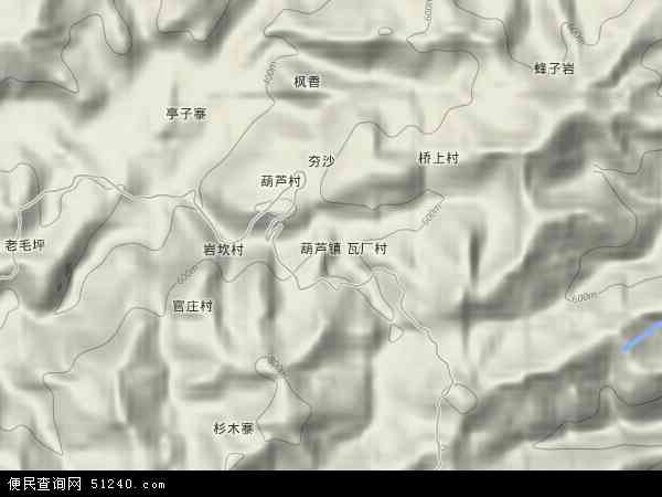 葫芦镇地形图 - 葫芦镇地形图高清版 - 2024年葫芦镇地形图