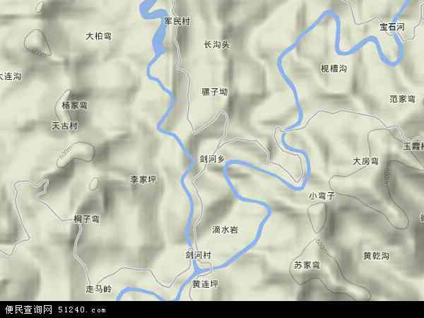 剑河乡地形图 - 剑河乡地形图高清版 - 2024年剑河乡地形图