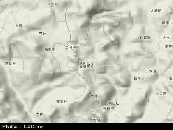 聚凤乡地形图 - 聚凤乡地形图高清版 - 2024年聚凤乡地形图