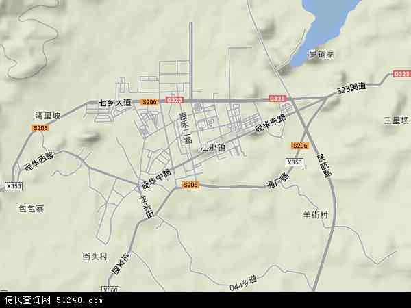 江那镇地形图 - 江那镇地形图高清版 - 2024年江那镇地形图
