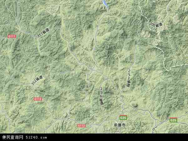 隆化县地形图图片