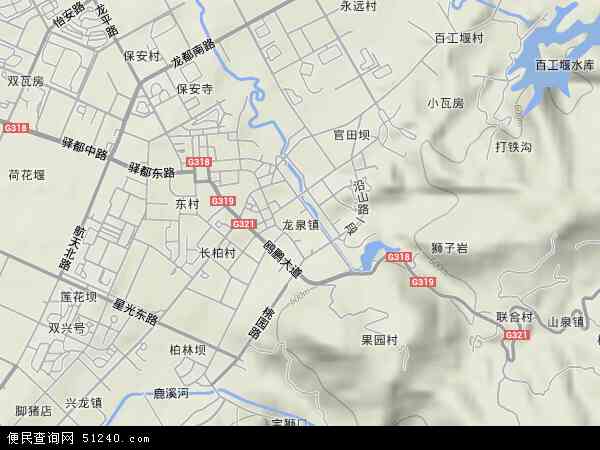 中国 四川省 成都市 龙泉驿区 龙泉本站收录有:2021龙泉卫星地图高清