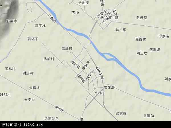 洛水镇地形图 - 洛水镇地形图高清版 - 2024年洛水镇地形图