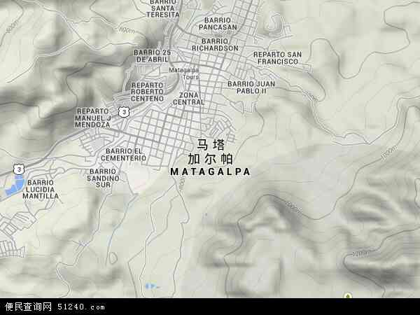 马塔加尔帕地形图 - 马塔加尔帕地形图高清版 - 2024年马塔加尔帕地形图