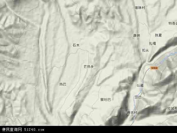 芒热乡地形图 - 芒热乡地形图高清版 - 2026年芒热乡地形图