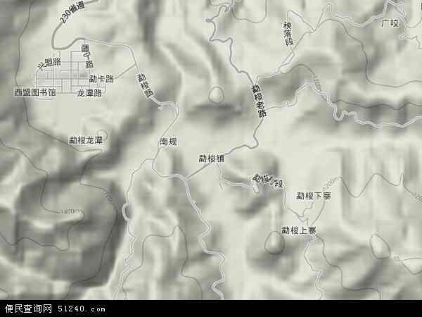 勐梭镇地形图 - 勐梭镇地形图高清版 - 2024年勐梭镇地形图