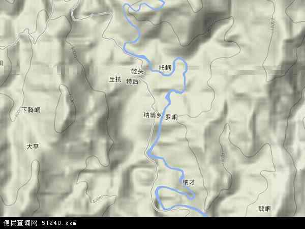 纳翁乡地形图 - 纳翁乡地形图高清版 - 2024年纳翁乡地形图