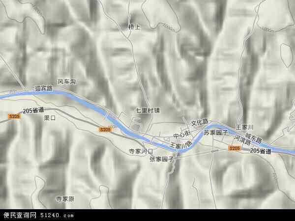 七里村镇地形图 - 七里村镇地形图高清版 - 2024年七里村镇地形图