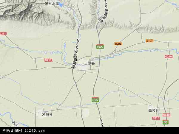 三原县地形图 - 三原县地形图高清版 - 2024年三原县地形图