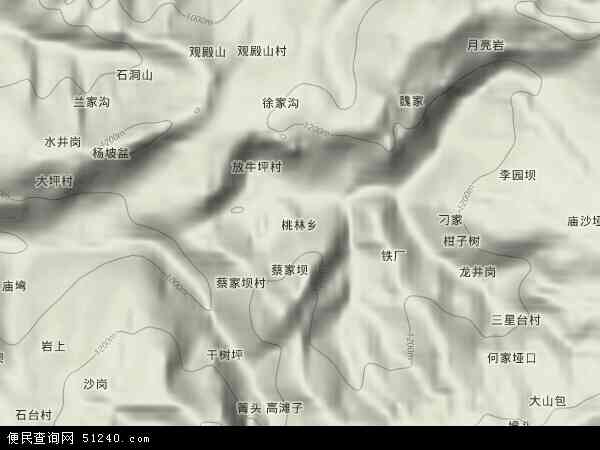 桃林乡地形图 - 桃林乡地形图高清版 - 2024年桃林乡地形图