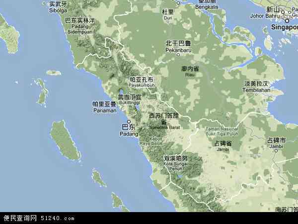 西苏门答腊地形图 - 西苏门答腊地形图高清版 - 2024年西苏门答腊地形图
