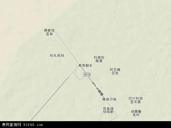 希吾勒乡地形图 - 希吾勒乡地形图高清版 - 2024年希吾勒乡地形图