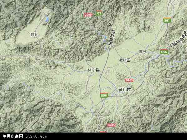 休宁县卫星地图图片