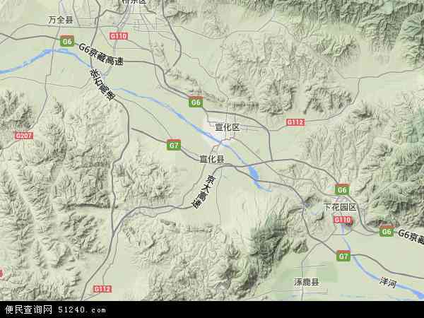 宣化县地形图 - 宣化县地形图高清版 - 2024年宣化县地形图