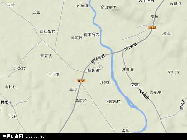 杨柳镇地形图 - 杨柳镇地形图高清版 - 2024年杨柳镇地形图