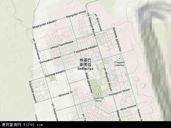 埃基巴斯图兹地形图 - 埃基巴斯图兹地形图高清版 - 2024年埃基巴斯图兹地形图