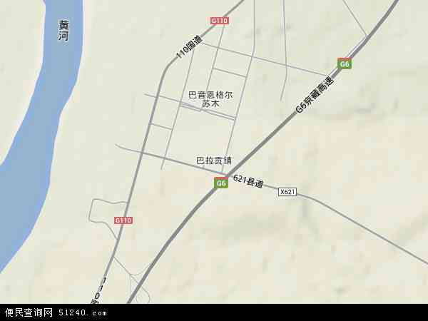 巴拉贡镇地形地图