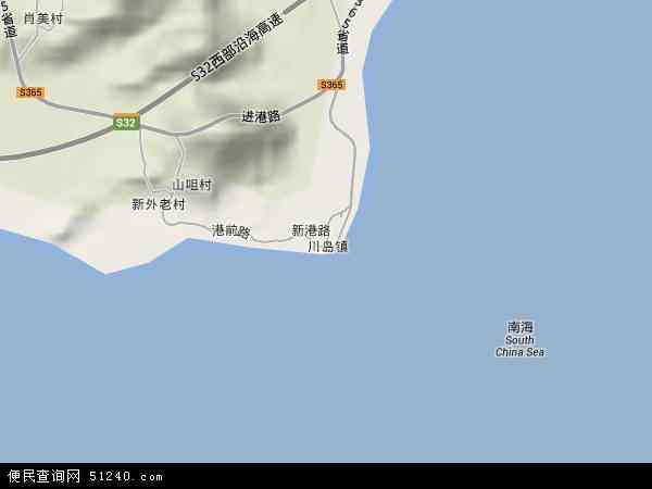 川岛镇地形图 - 川岛镇地形图高清版 - 2024年川岛镇地形图
