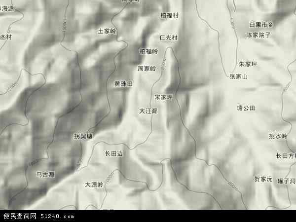 大江乡地形图 - 大江乡地形图高清版 - 2024年大江乡地形图