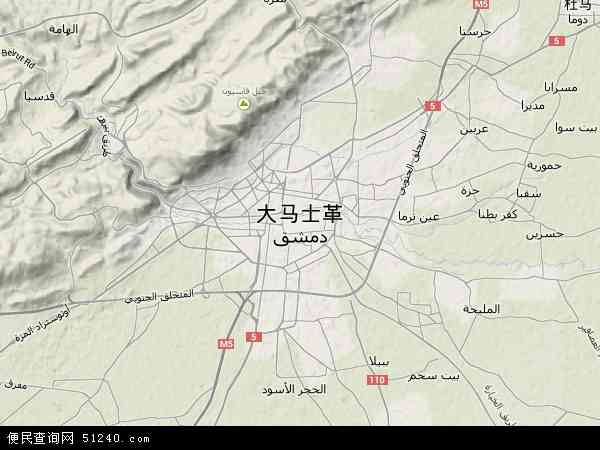 大马士革市地形图 - 大马士革市地形图高清版 - 2024年大马士革市地形图