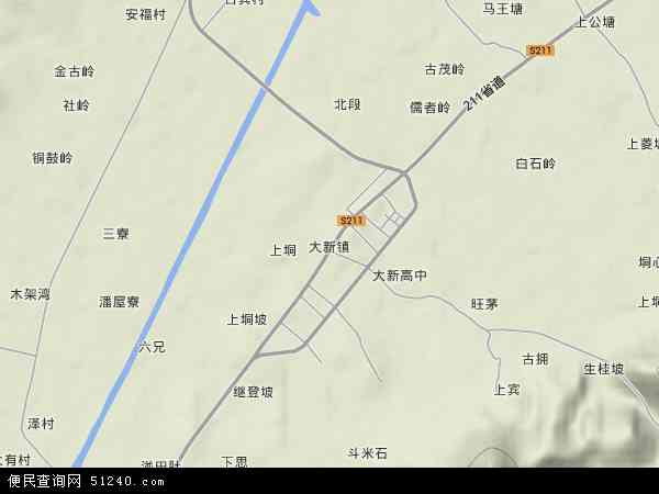 大新镇地形图 - 大新镇地形图高清版 - 2024年大新镇地形图