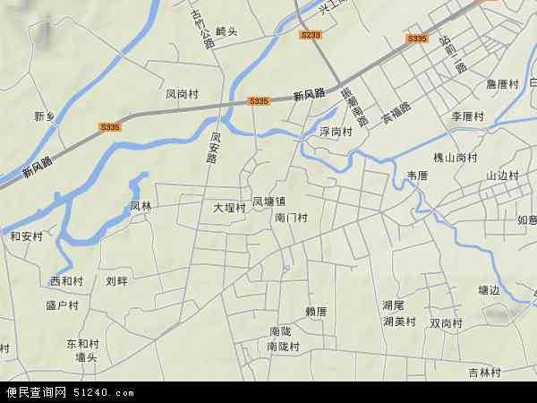 凤塘镇地形图 - 凤塘镇地形图高清版 - 2024年凤塘镇地形图