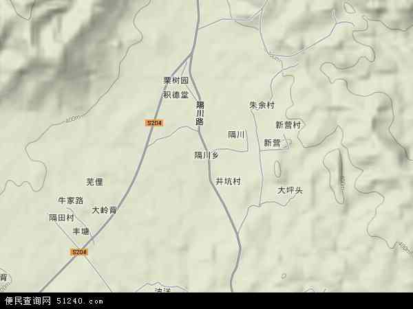 隔川乡地形图 - 隔川乡地形图高清版 - 2024年隔川乡地形图