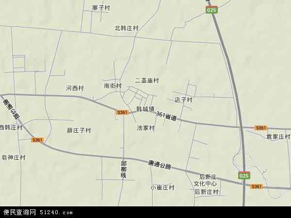 韩城镇地形图 - 韩城镇地形图高清版 - 2024年韩城镇地形图