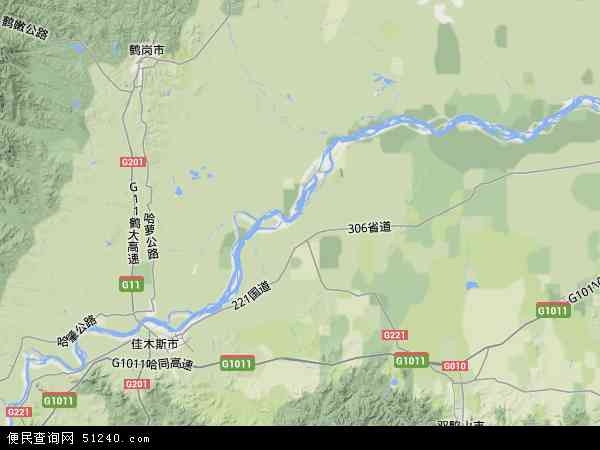 桦川县地形图 - 桦川县地形图高清版 - 2024年桦川县地形图