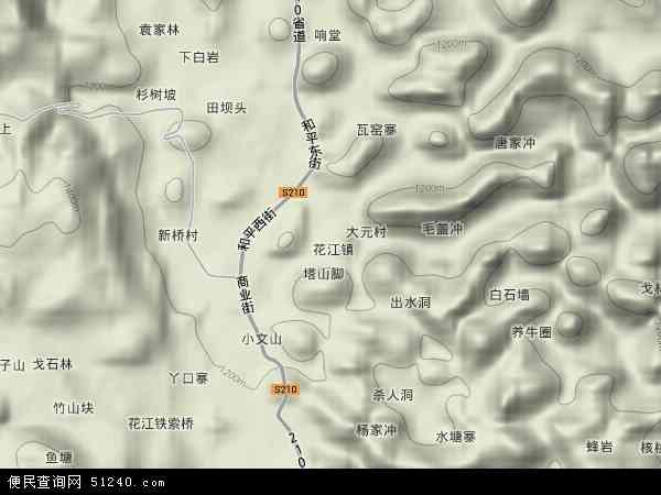 花江镇地形图 - 花江镇地形图高清版 - 2024年花江镇地形图