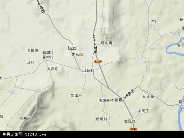 江尾镇地形图 - 江尾镇地形图高清版 - 2024年江尾镇地形图