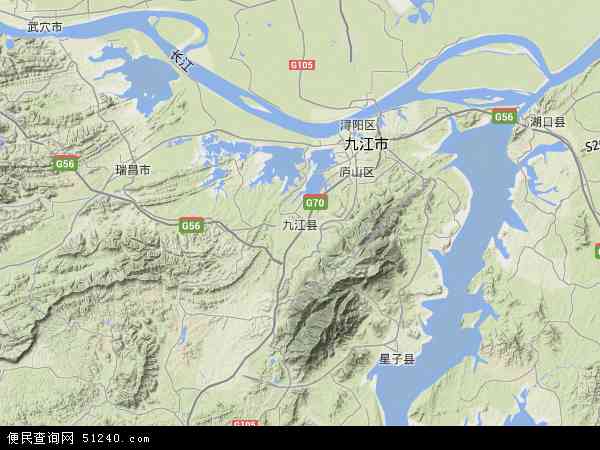 九江县地形图 - 九江县地形图高清版 - 2024年九江县地形图