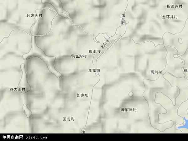 李家镇地形图 - 李家镇地形图高清版 - 2024年李家镇地形图